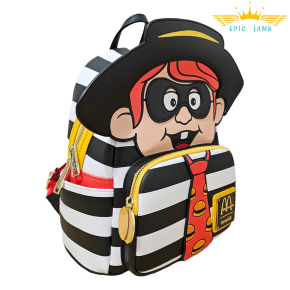 Loungefly McDonald's Hamburglar Striped Cosplay Mini Backpack Bag New - Picture 3 of 5